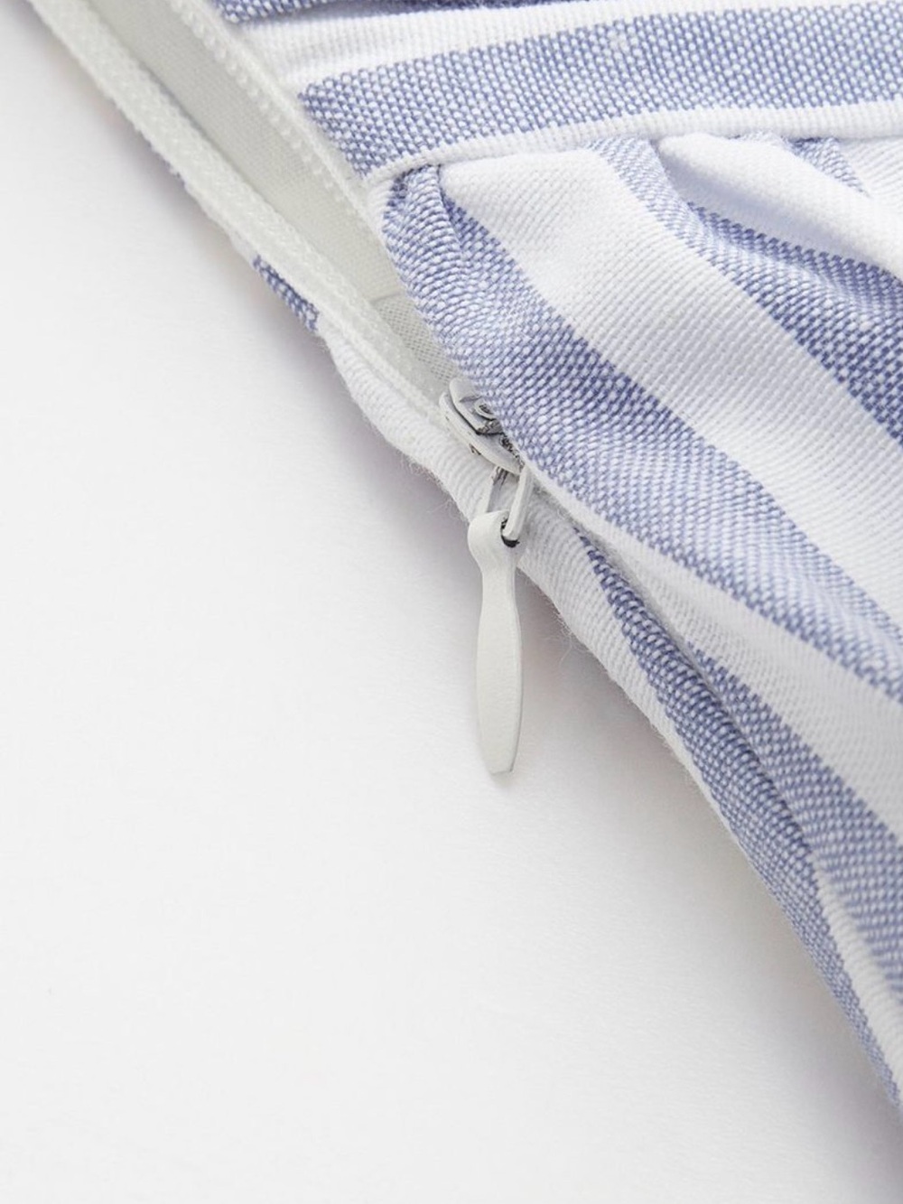 Commense Striped One-Shoulder Midi Dress in Light Blue and White - Picture 4 of 4
